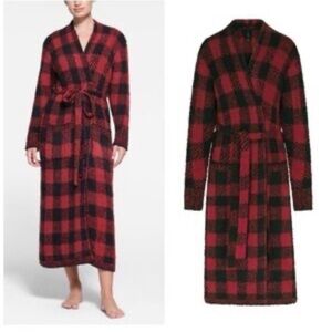 New Skims Cozy Collection Red and Black Plaid Robe unisex